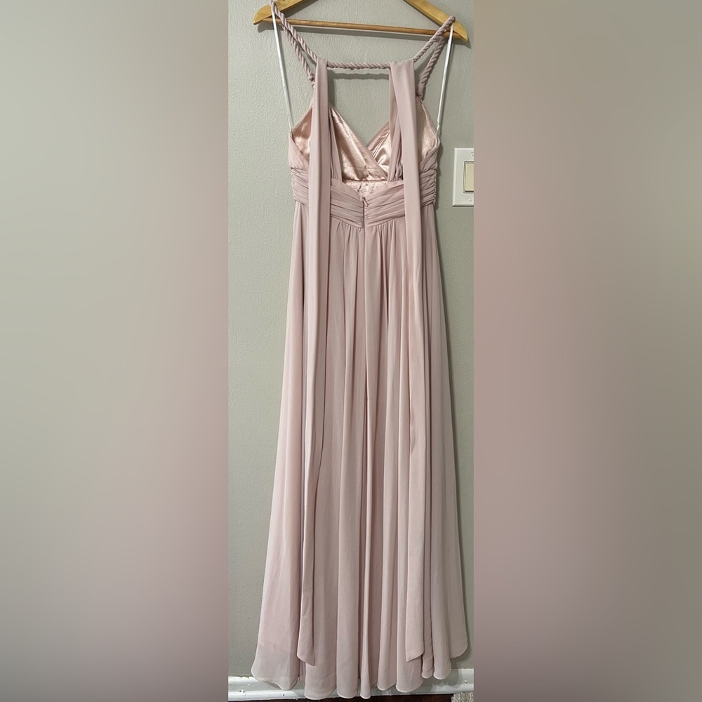 Lulus Carte Blanche Blush Pink Maxi Dress Rope Strap Formal Bridesmaid S - Picture 6 of 15